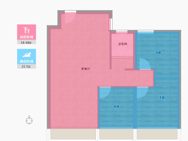 北京-北京市-中海学府里-57.63-户型库-动静分区