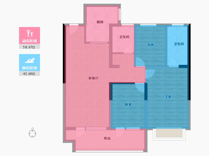 山东省-聊城市-玖璋台│澜庭观邸│松贵府-92.00-户型库-动静分区