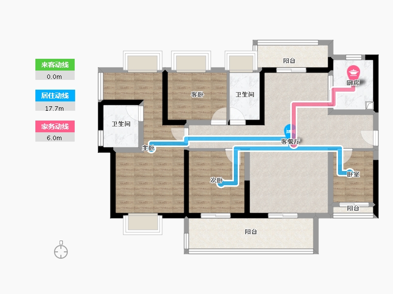 广东省-佛山市-顺控金地•熙悦湾-104.00-户型库-动静线