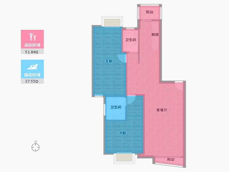 广东省-深圳市-百仕达花园(一期)-79.82-户型库-动静分区