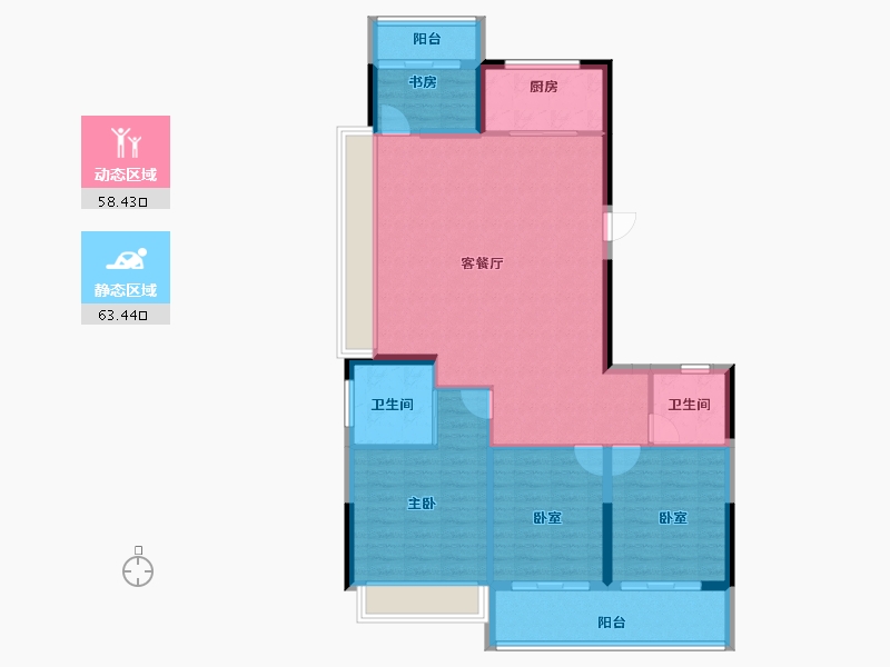 浙江省-温州市-新城旭辉未来海岸-111.20-户型库-动静分区