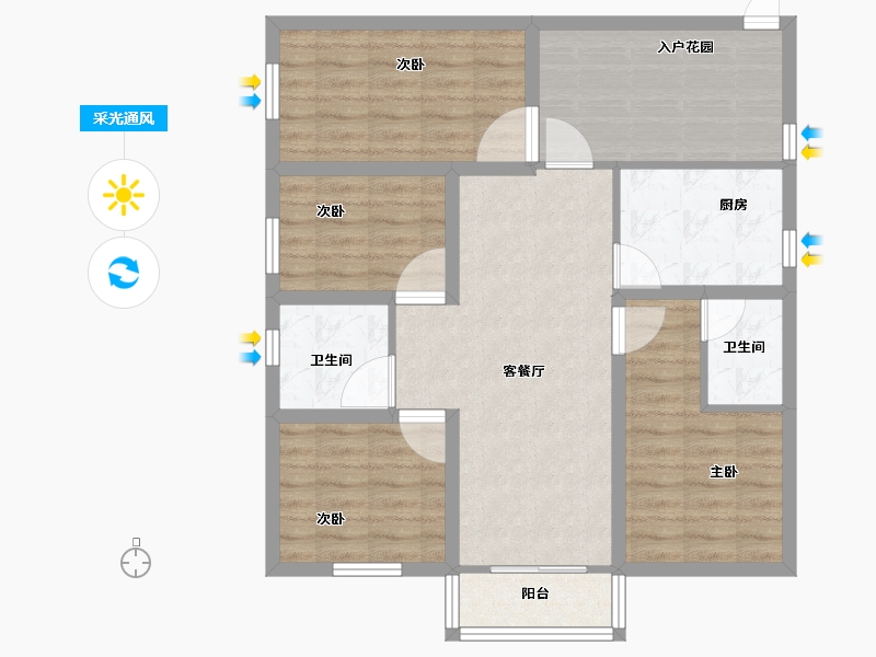 广东省-深圳市-幸福海-88.00-户型库-采光通风