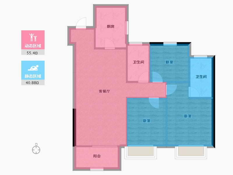 天津-天津市-新城·悦隽公馆-87.78-户型库-动静分区