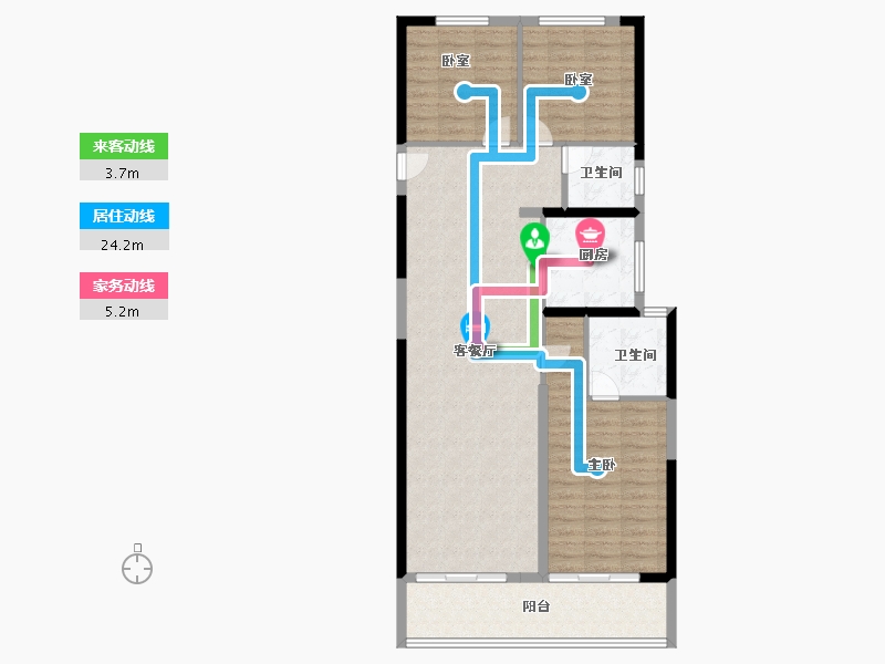 河南省-郑州市-美盛·中环壹号-101.60-户型库-动静线