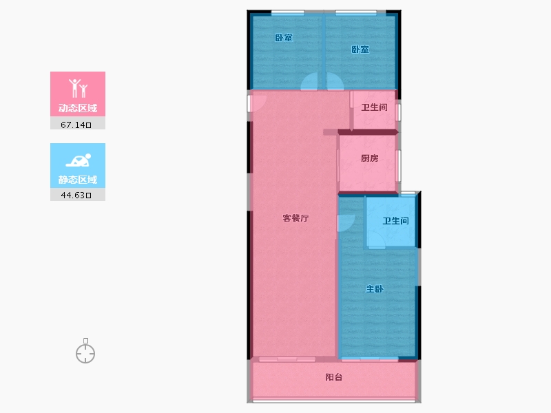 河南省-郑州市-美盛·中环壹号-101.60-户型库-动静分区