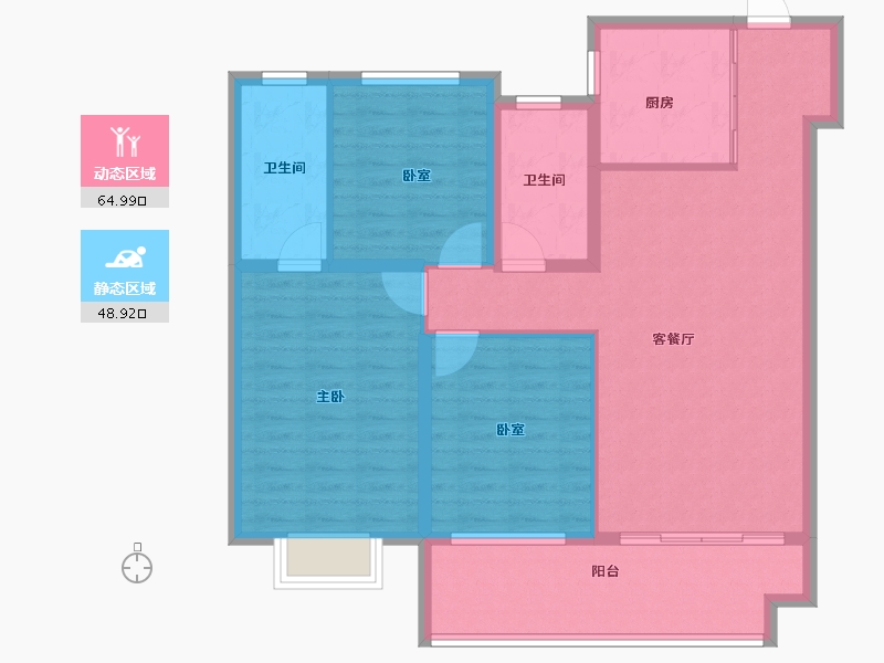 陕西省-咸阳市-生益·金华1号-102.80-户型库-动静分区