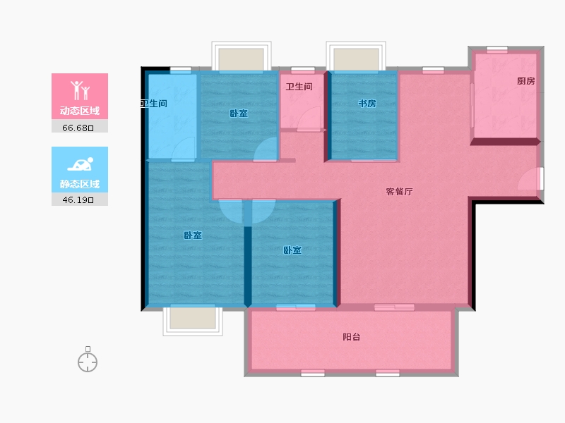 福建省-泉州市-城建水墨江澜-101.43-户型库-动静分区