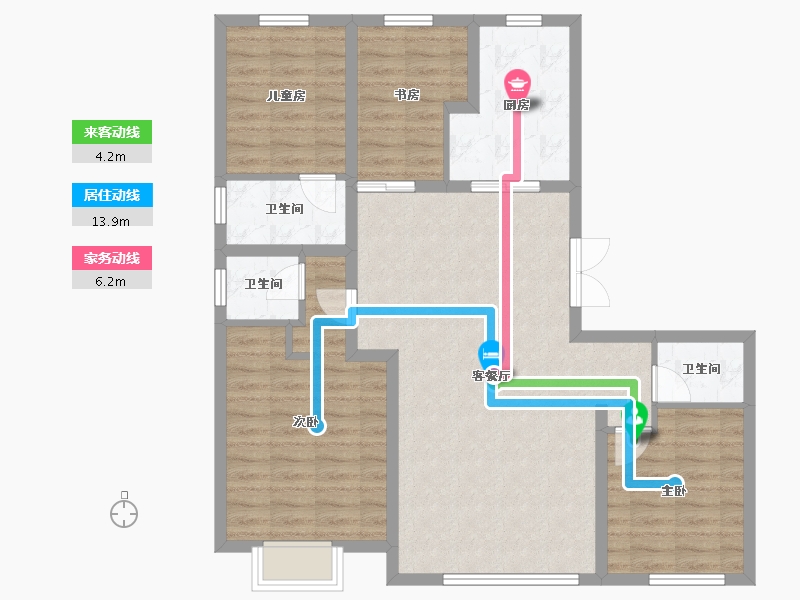 内蒙古自治区-呼和浩特市-伊泰华府瑞吉-98.41-户型库-动静线