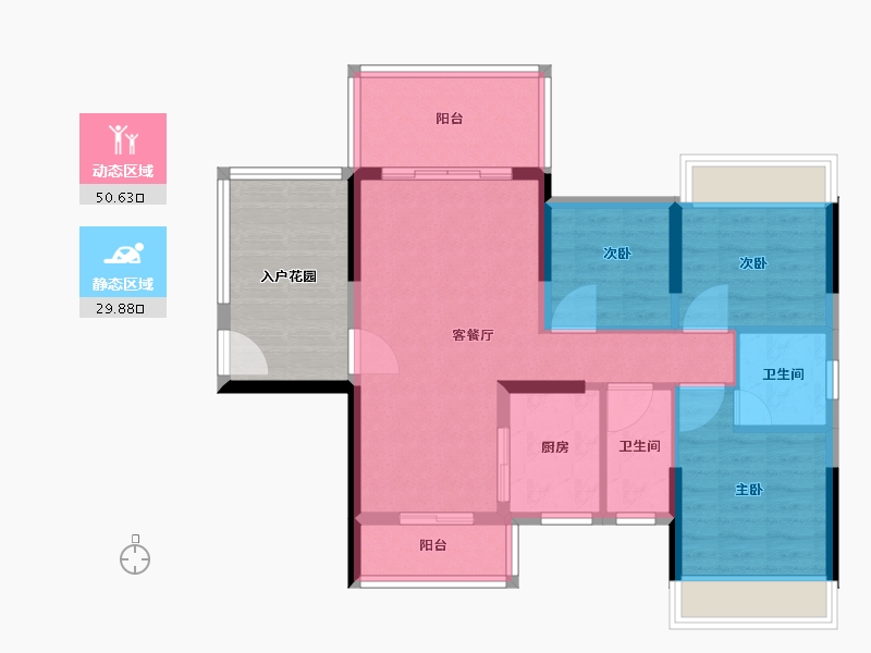 广东省-肇庆市-明珠天韵花园-81.68-户型库-动静分区