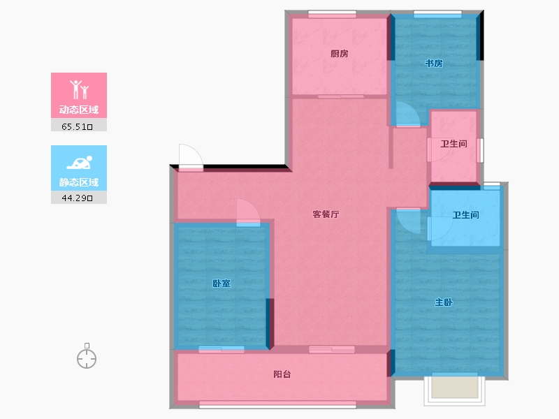 甘肃省-庆阳市-正德铭苑-98.03-户型库-动静分区