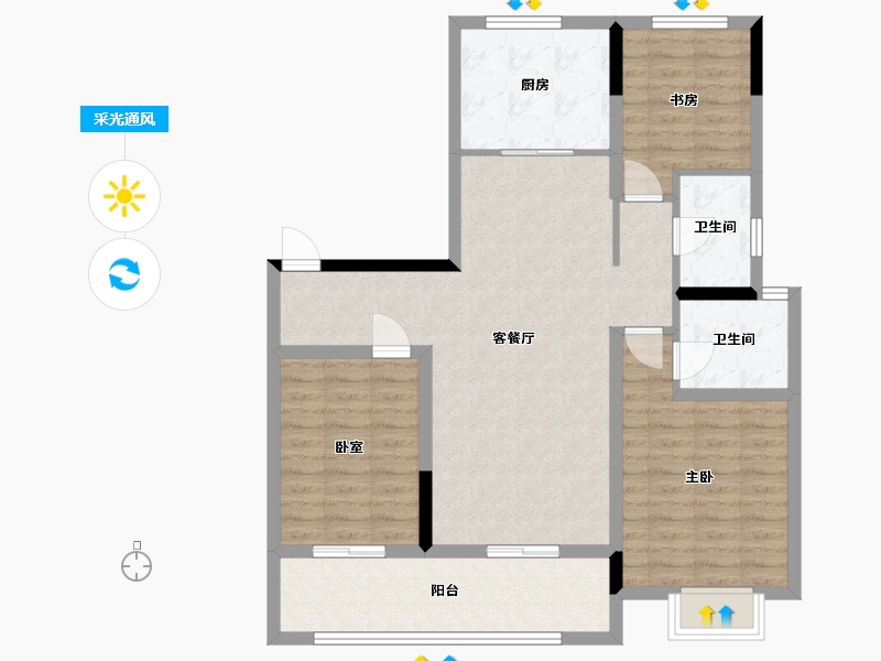 甘肃省-庆阳市-正德铭苑-98.03-户型库-采光通风