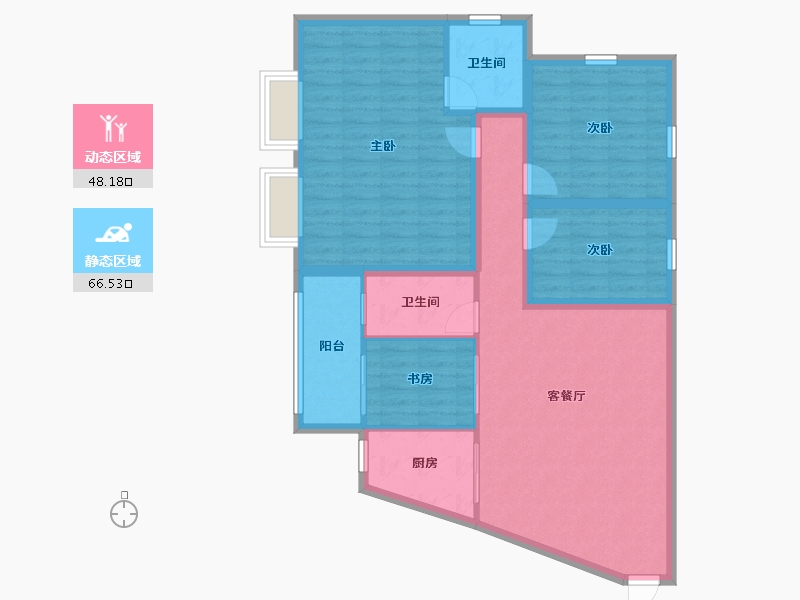 广东省-深圳市-畔山花园-103.33-户型库-动静分区