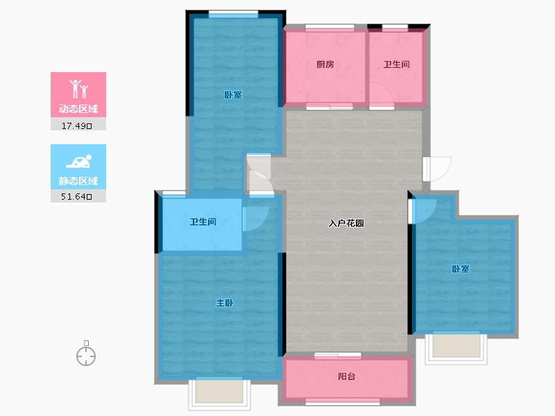 山东省-济南市-中海寰宇时代-93.68-户型库-动静分区