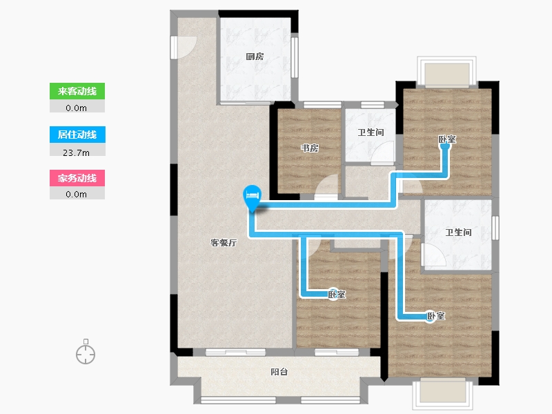 湖北省-武汉市-新城桃李郡-107.21-户型库-动静线