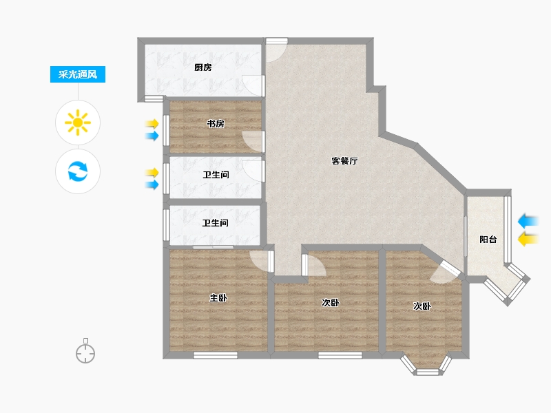 广东省-深圳市-中山花园大厦-109.17-户型库-采光通风