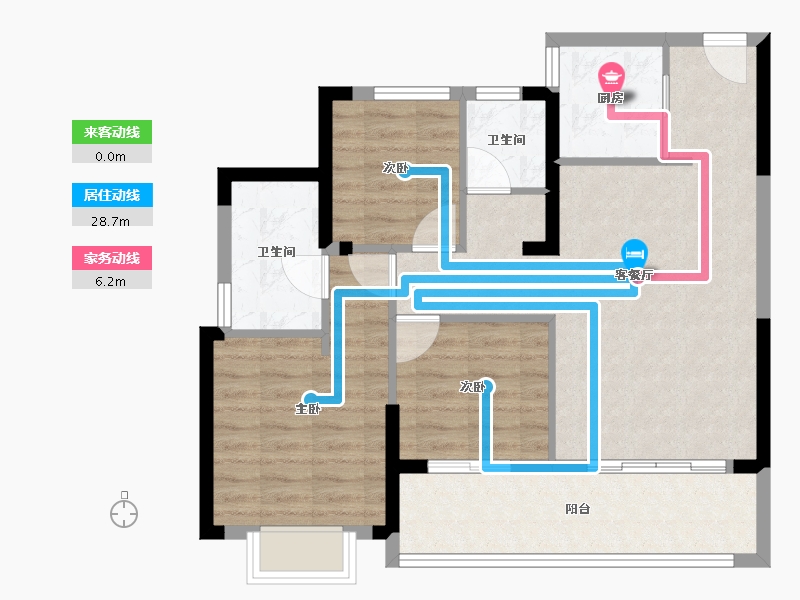 贵州省-六盘水市-星筑·中央公园-78.40-户型库-动静线