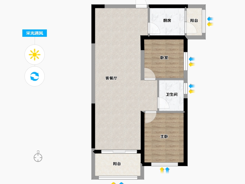 青海省-西宁市-中交·长盈华府-68.85-户型库-采光通风