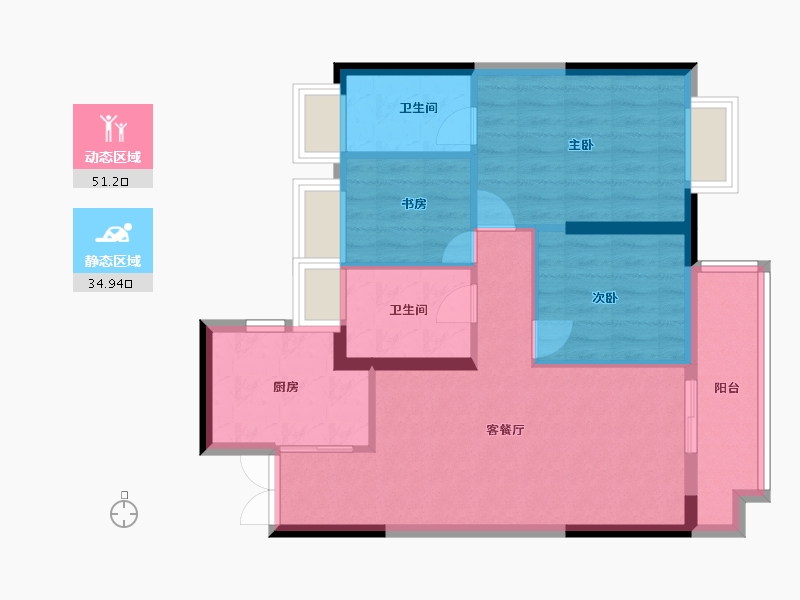 湖北省-武汉市-能建·长江华府-77.17-户型库-动静分区