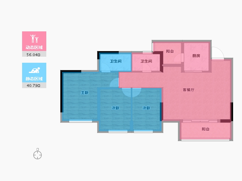 重庆-重庆市-东原月印万川-86.50-户型库-动静分区