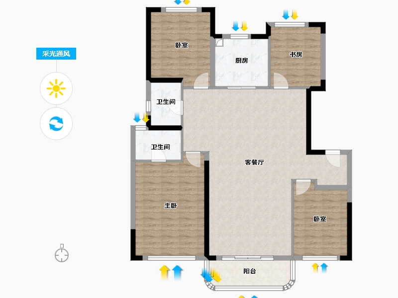 上海-上海市-虹盛里-122.40-户型库-采光通风