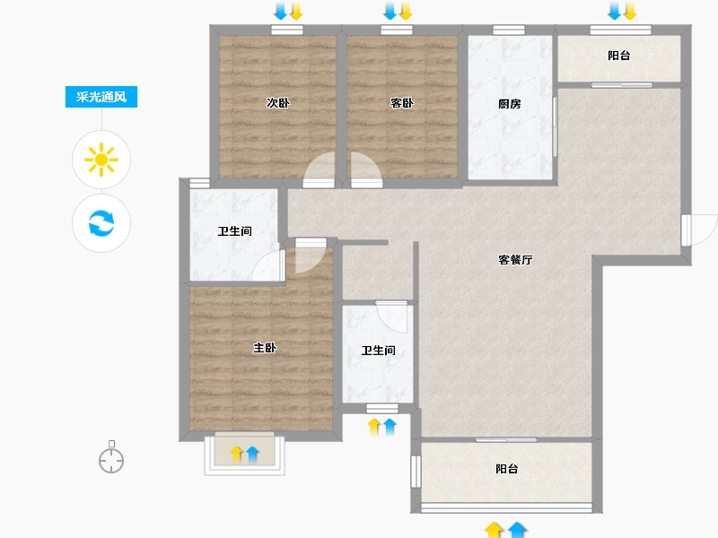 广东省-深圳市-东深小区-107.80-户型库-采光通风