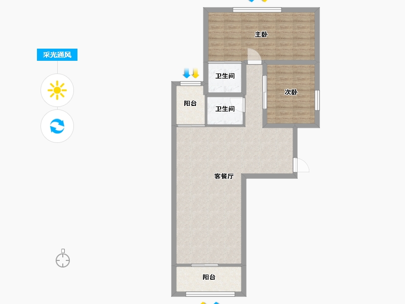 广东省-深圳市-百仕达花园(一期)-78.90-户型库-采光通风