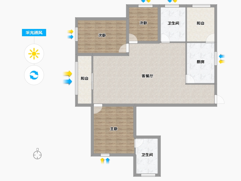 广东省-深圳市-兰亭国际名园-119.68-户型库-采光通风