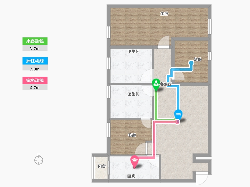 广东省-深圳市-百仕达花园(一期)-93.59-户型库-动静线