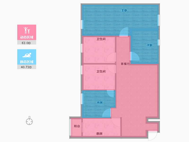 广东省-深圳市-百仕达花园(一期)-93.59-户型库-动静分区