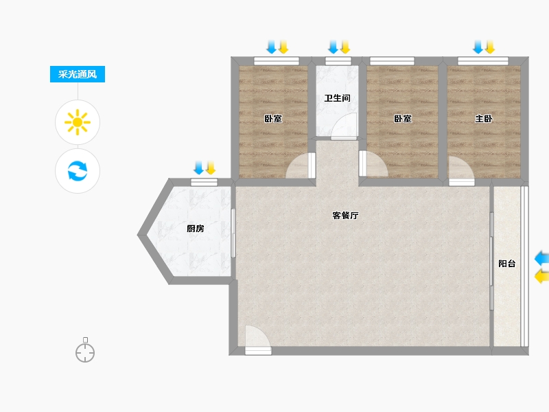 广东省-深圳市-丰湖花园-77.00-户型库-采光通风