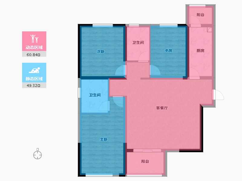 青海省-西宁市-中交·长盈华府-98.40-户型库-动静分区