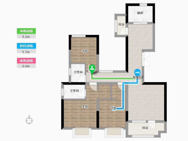 陕西省-西安市-天琴湾-85.53-户型库-动静线