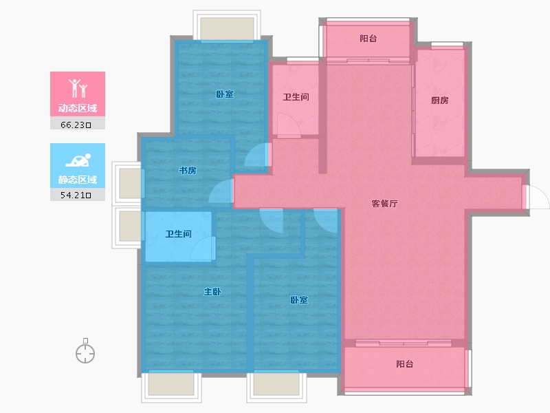 湖北省-宜昌市-CBD三期中央御府-108.17-户型库-动静分区