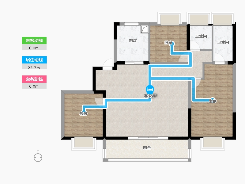 江苏省-苏州市-泊印澜庭-105.60-户型库-动静线