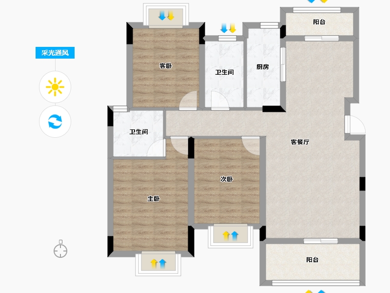 江西省-南昌市-春天里-96.01-户型库-采光通风