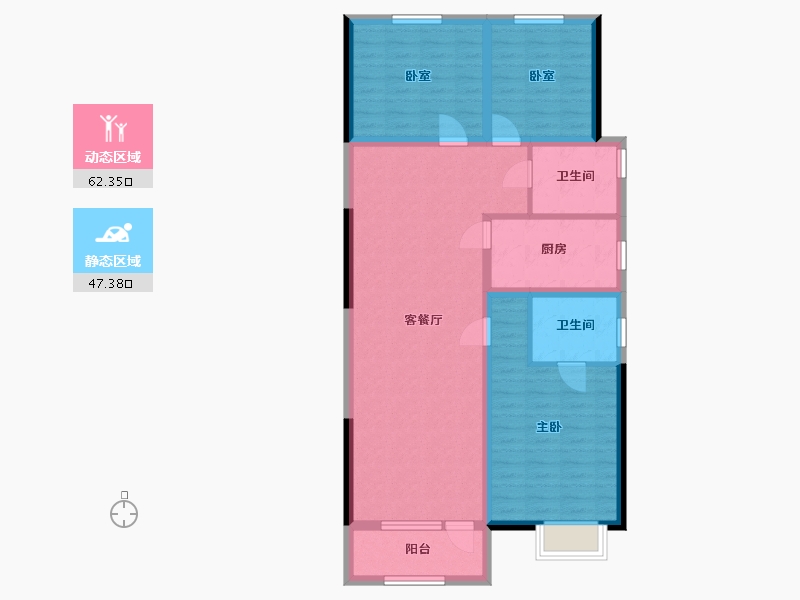 山东省-聊城市-玖璋台│澜庭观邸│松贵府-98.15-户型库-动静分区