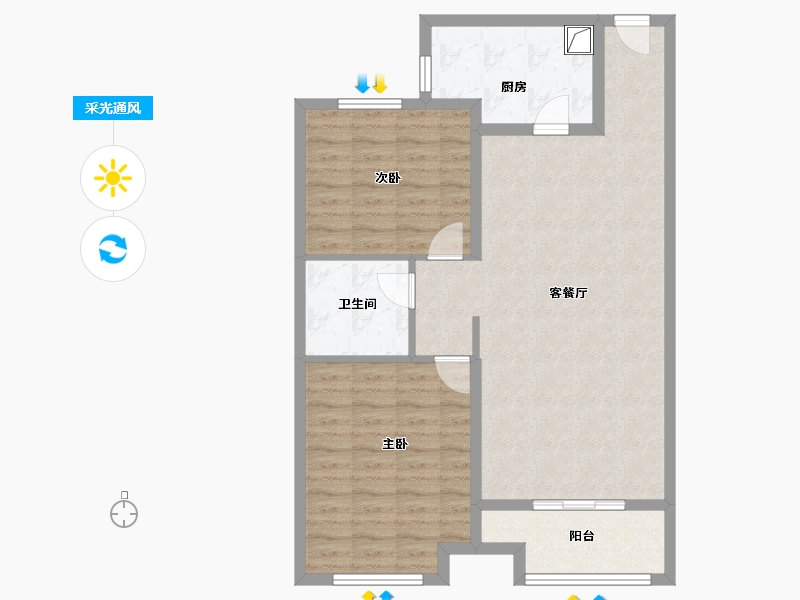 山东省-济南市-明湖之光-85.60-户型库-采光通风