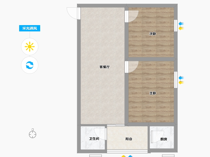 广东省-深圳市-松泉公寓-60.17-户型库-采光通风