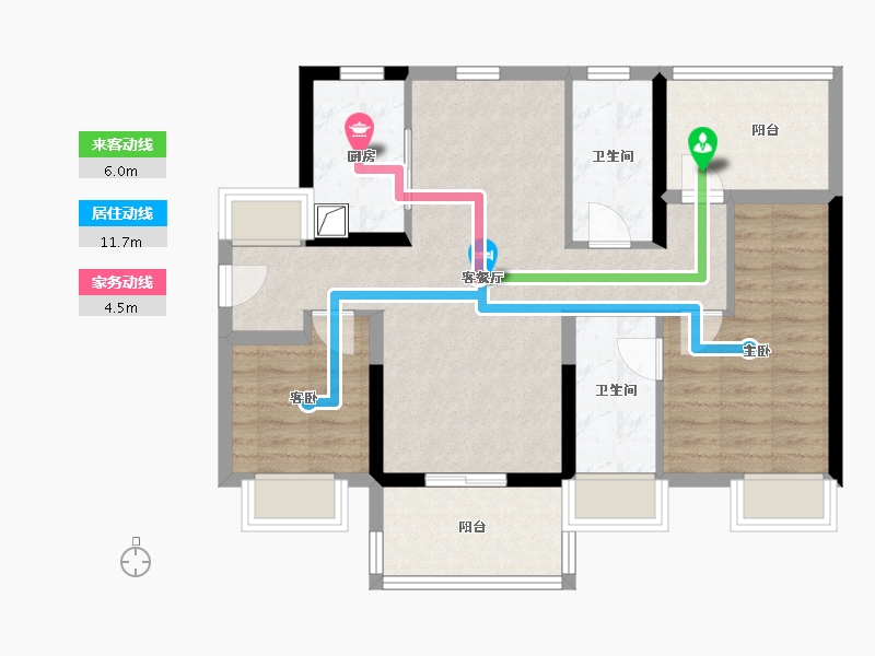 广东省-惠州市-卓越东部蔚蓝海岸-78.38-户型库-动静线