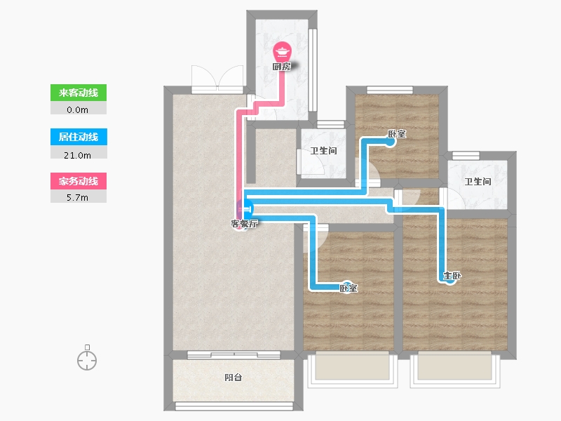 陕西省-咸阳市-彬州水木清华-71.54-户型库-动静线