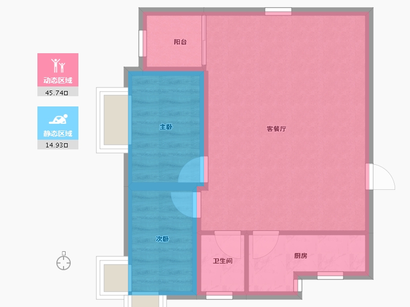 广东省-深圳市-金城华庭-54.37-户型库-动静分区