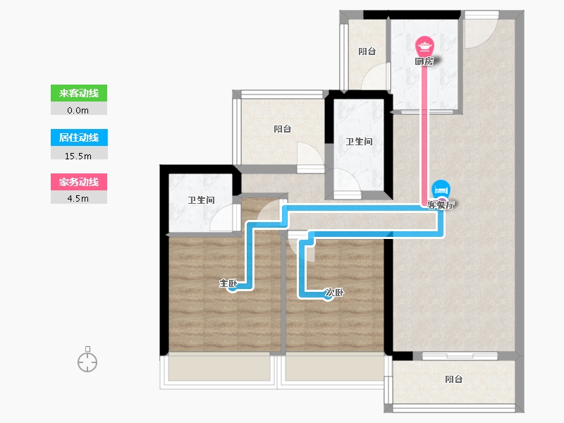 广东省-清远市-碧桂园云璟-79.29-户型库-动静线