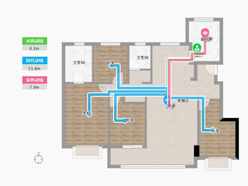 浙江省-宁波市-悦东上境府-111.20-户型库-动静线