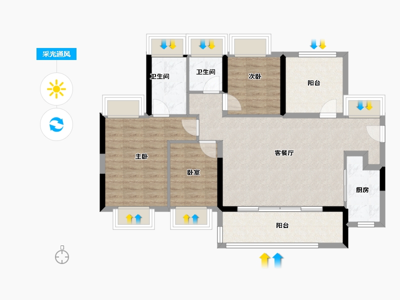 香港特别行政区-东区-保利天珺-85.61-户型库-采光通风