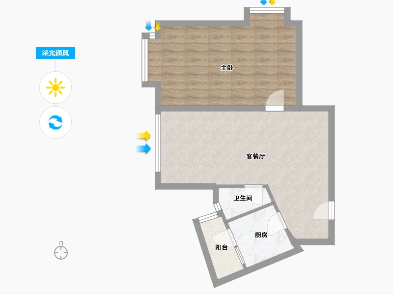 广东省-深圳市-君逸华府（百仕达三期）-57.37-户型库-采光通风