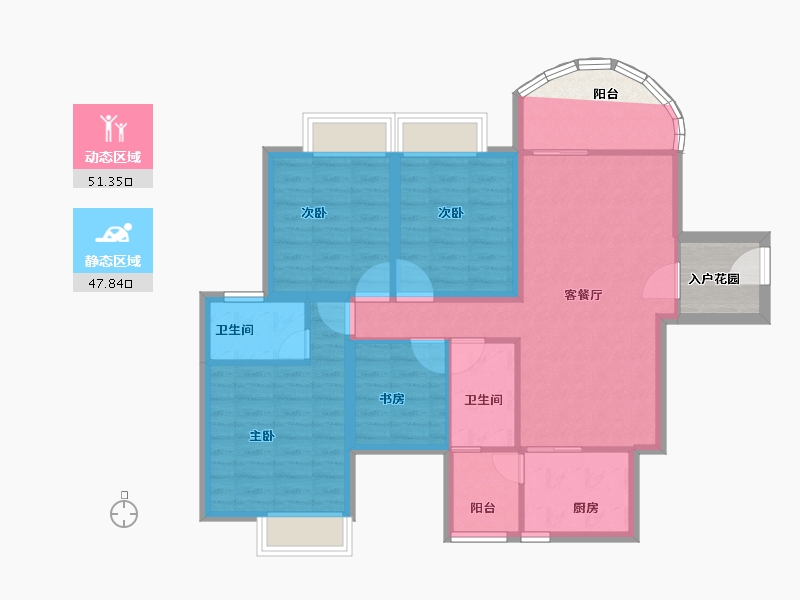 广东省-深圳市-佳兆业山海苑-94.40-户型库-动静分区