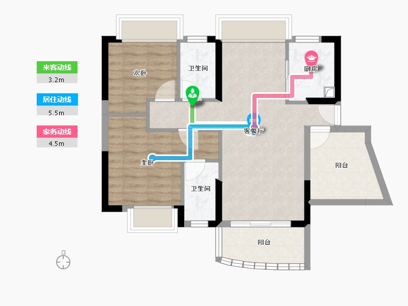 广东省-佛山市-新明珠江畔明珠-65.98-户型库-动静线