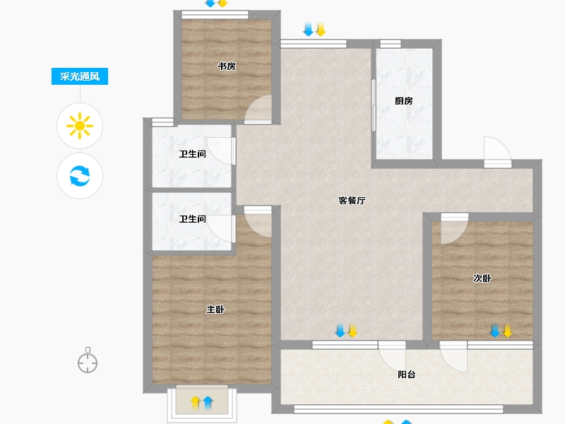 山东省-济宁市-龙城福多多-92.29-户型库-采光通风