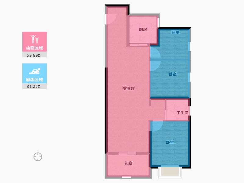 河南省-郑州市-美盛·中环壹号-81.90-户型库-动静分区