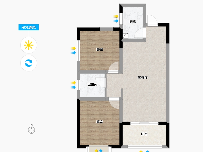 甘肃省-庆阳市-正德铭苑-58.78-户型库-采光通风